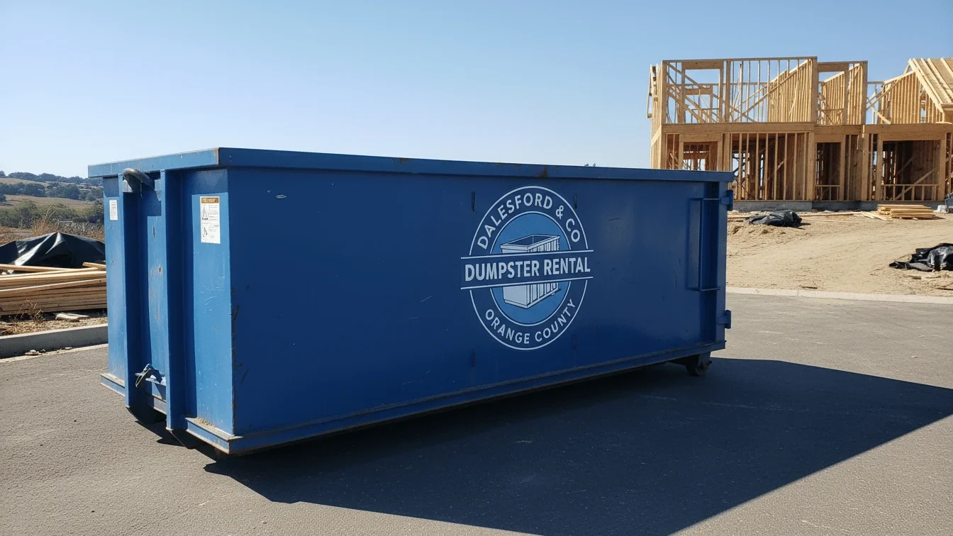 Roll-off dumpster delivered in Brea, CA by Dalesford & Co Dumpster Rental Orange County Roll-off dumpster delivered in Brea, CA by Dalesford & Co Dumpster Rental Orange County